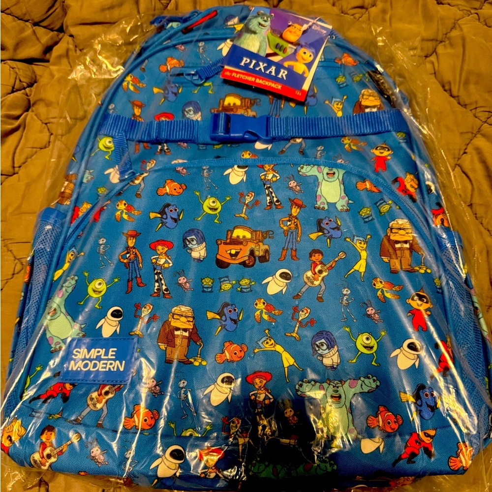 Simple Modern. Blue Pixar Character Backpack